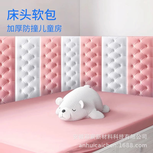 Bedside soft bag tatami wall circumference cushion self-adhesive wall anti-collision and anti-collision soft bag 3d children's room three-dimensional sticker