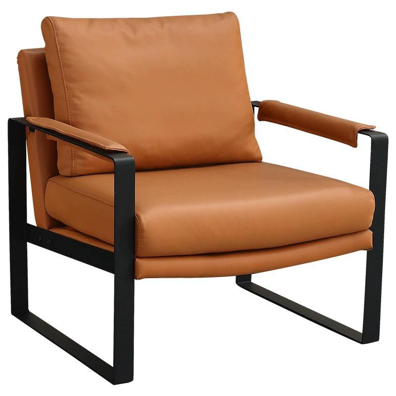 Italian industrial style loft leather sofa chair retro scandinavian back balcony bedroom tiger chair
