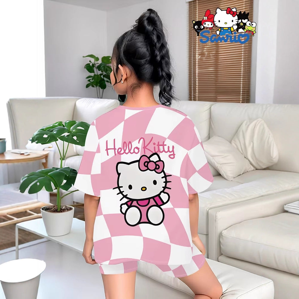 wholesale girls' short-sleeve and shorts sets, fashionable spring, summer, and autumn outfits for girls