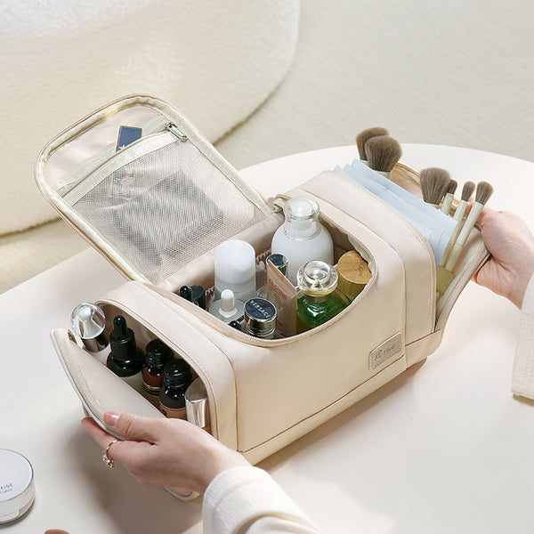 Cross-border portable storage cosmetic bag women's large-capacity travel new toilet bag wash makeup brush desktop storage bag