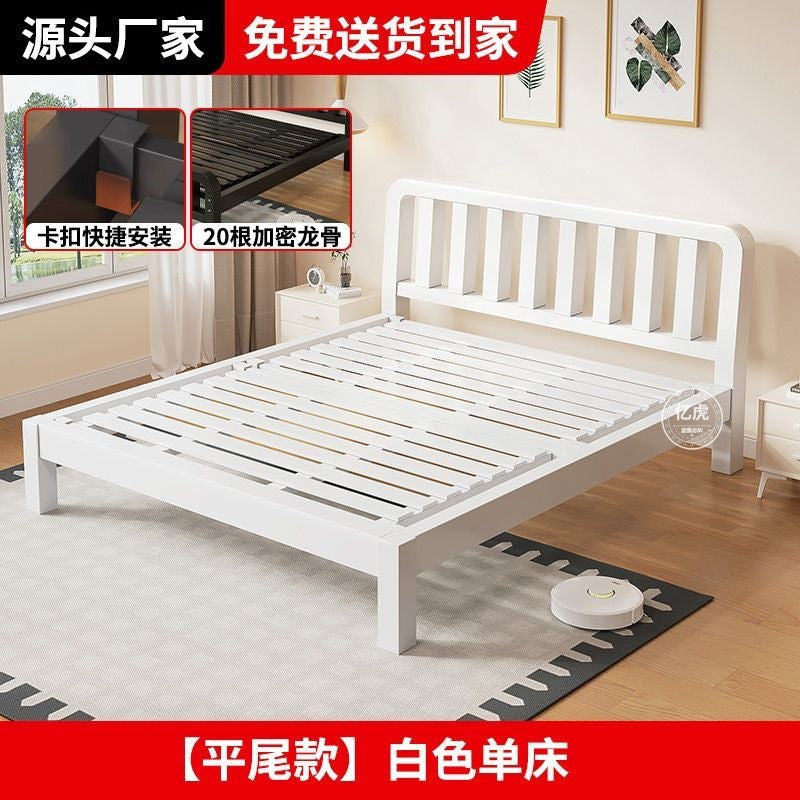 High-speed wrought iron bed, modern casual double iron frame bed, reinforced thickened ribbed bed, tatami economical iron frame bed