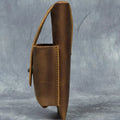 Vertical mobile phone waist bag men's men's belt crazy horse cowhide genuine leather retro leather case waist portable mobile phone bag