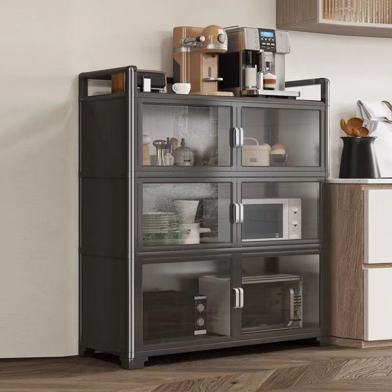 Cupboard, restaurant, kitchen cabinet, family multi-layer storage cabinet, sideboard, aluminum alloy storage rack, rental house stove