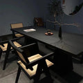 Desk new chinoiserie black solid wood dining table modern ash office desk log large board rectangular office desk