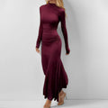 cross-border european and american women's clothing: summer dresses for women, light luxury high-end solid color french style dress 661
