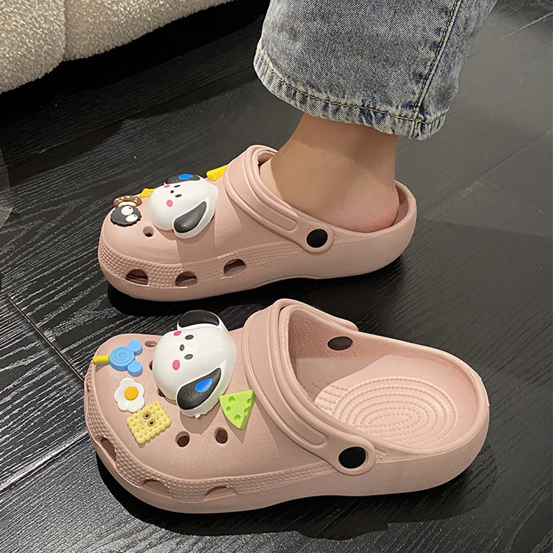 Crocs women's outwearsummer2023new arrival non-slip eva cartoon toe cap slippers light elastic non-slip two-wear sandals