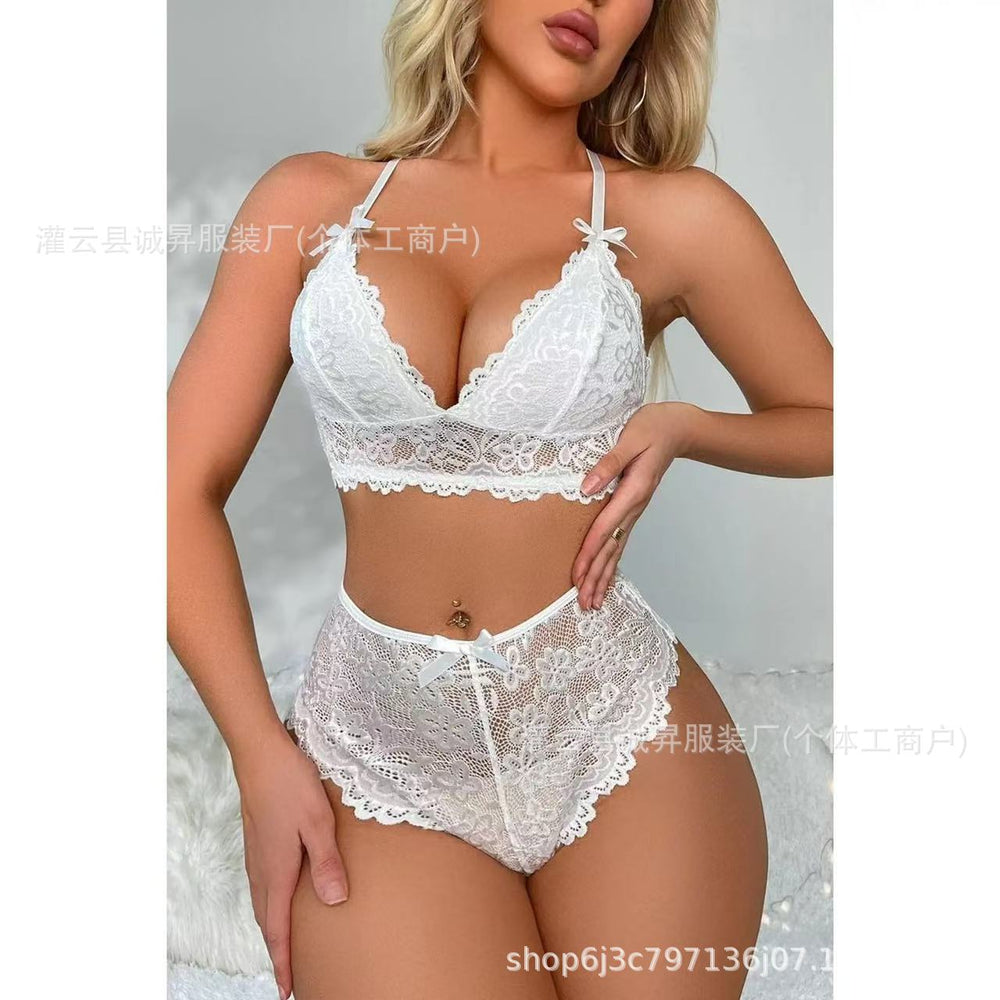 European and american cross-border sexy lingerie set - multicolor plus size bra and panty two-piece set - sexy lace erotic lingerie set