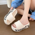 Eva slippers women's summer new thick sole height increasing fashion easiest for matchoutwear non-slip plaid one-line sandals