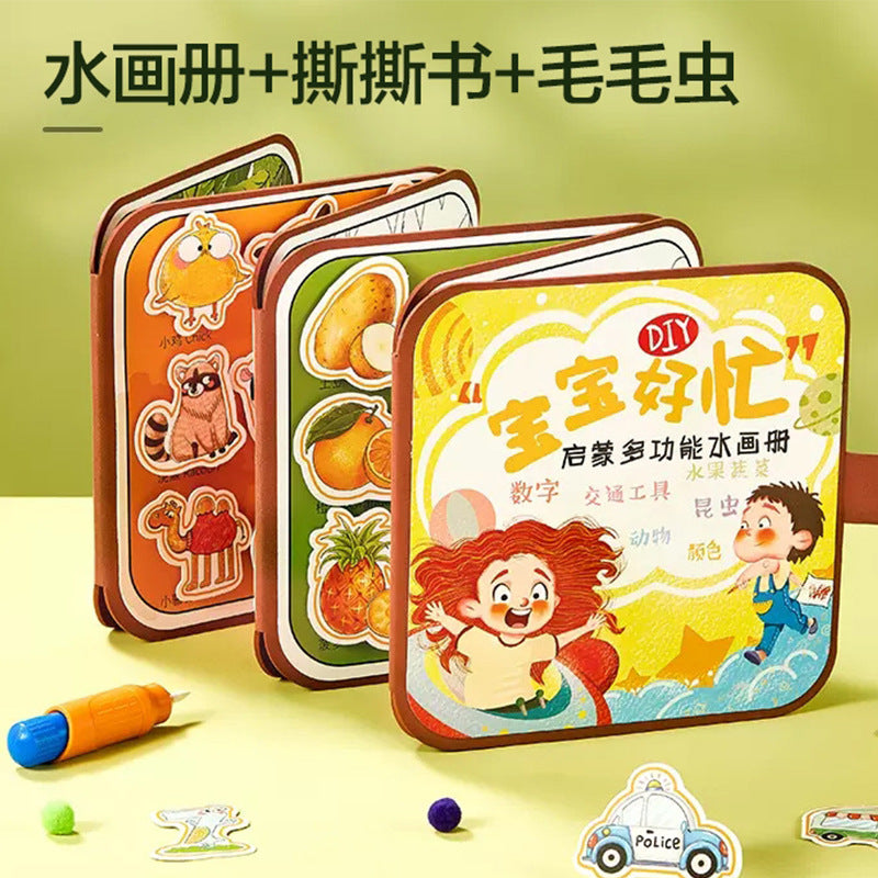 Tear-off book for babies, early education cloth book, hand 6 months, tear-proof, chewable velcro toy, quiet book 8