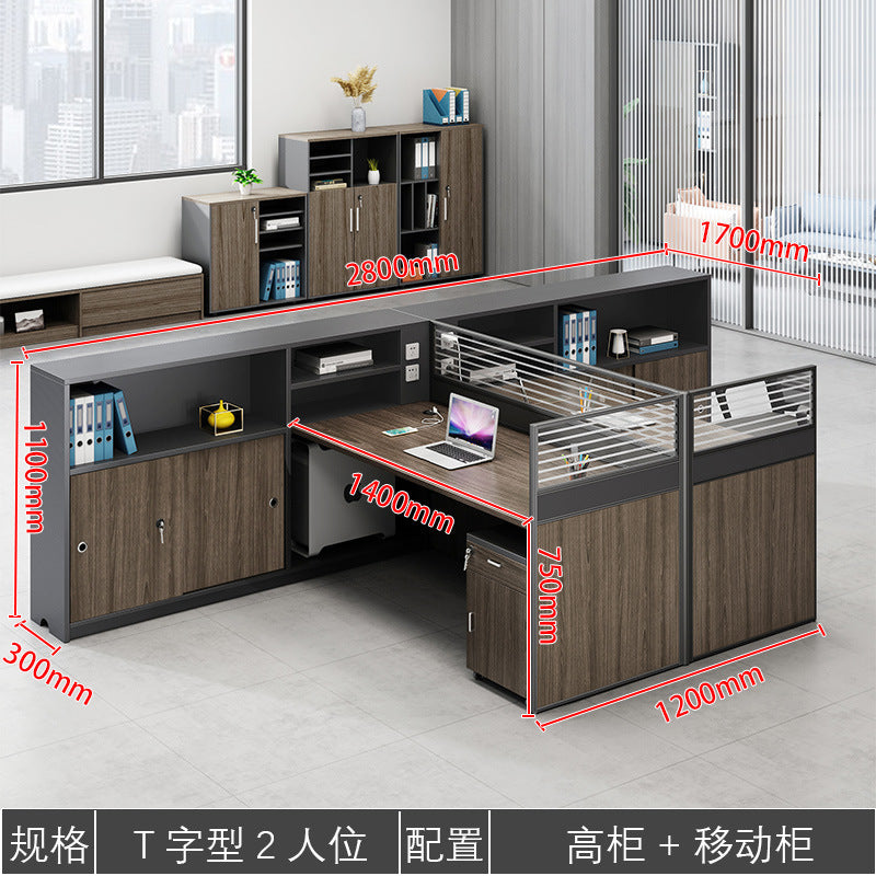 Saint li staff office desk and chair set - minimalist modern computer desk, office financial partition desk