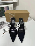 Za new 2024 summer women's shoes: mesh high heels, stiletto heels, thong sandals, low-cut open heels, breathable mules, and sandals