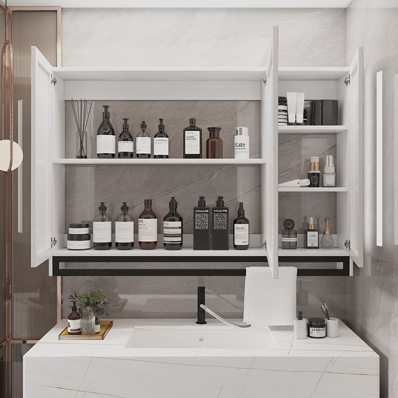 Solid wood bathroom, smart mirror cabinet, separate wall-mounted toilet, storage, defogging mirror, lamp rack, vanity mirror