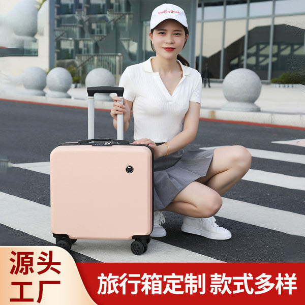 Luggage The plane can bring boarding women's light travel case 18 inch combination lock suitcase ins mini trolley case