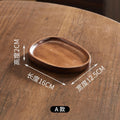 Japanese-style tray, acacia wood serving tray, irregular snack tray, solid wood dessert plate, vintage-inspired storage tray