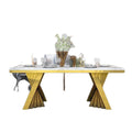Marble dining table - modern luxury, high-end restaurant style - rectangular marble table