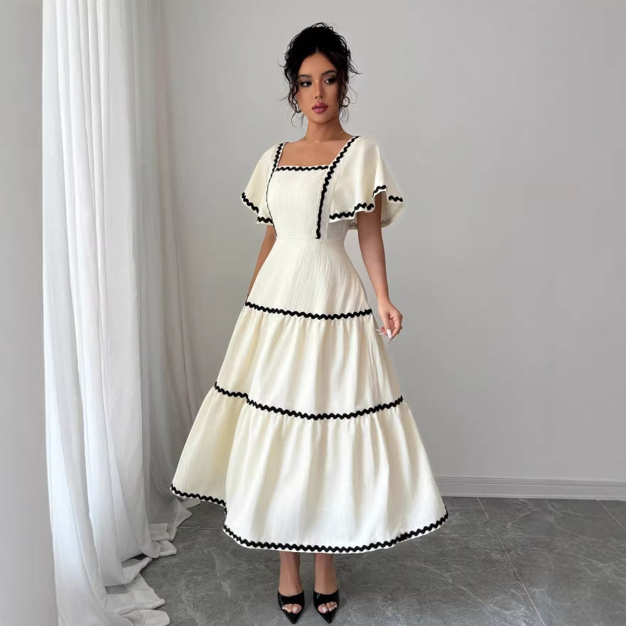 Women's summer spaghetti strap dress  - vacation style, backless, a-line maxi casual sundress