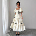 Women's summer spaghetti strap dress  - vacation style, backless, a-line maxi casual sundress