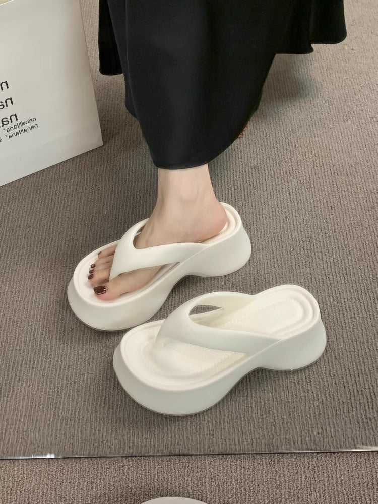 Eva soft sole flip-flops - new women's style, anti-odor, thick sole, height increasing, fashionable and minimalist