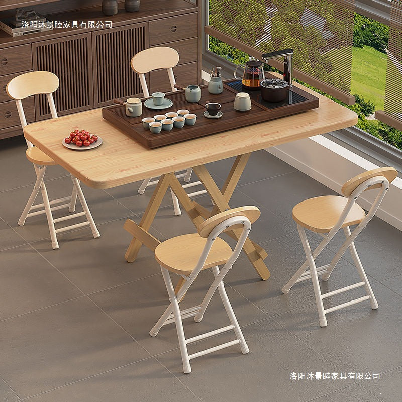 Folding tablefor homedining tableoutdoor night market portable stall square tablesimple small apartment rental house dining table and chairs