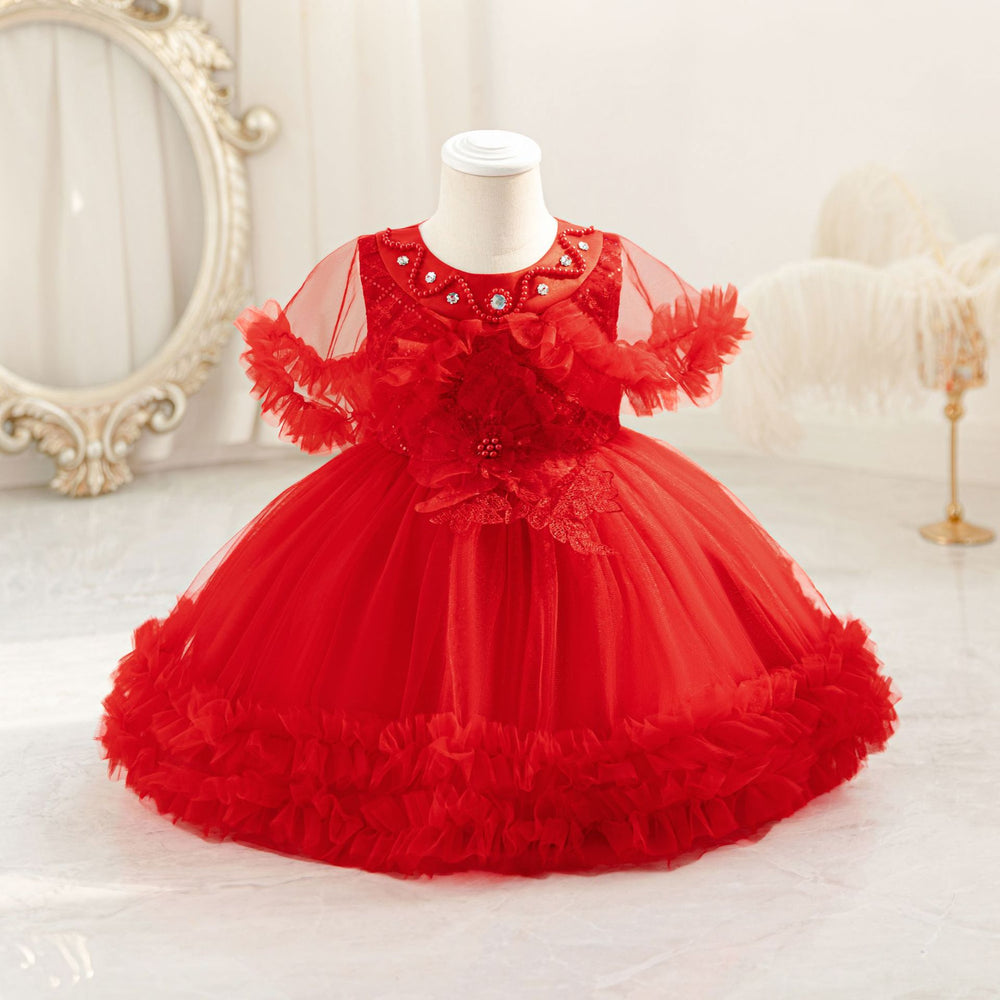Kids dress princess dress western style girl mesh puffy piano performance dress baby dress kid dress