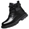 Spring martin boots british style high top waterproof leather boots knee socksfleece-linedheattech cotton shoes men's short boots snow boots