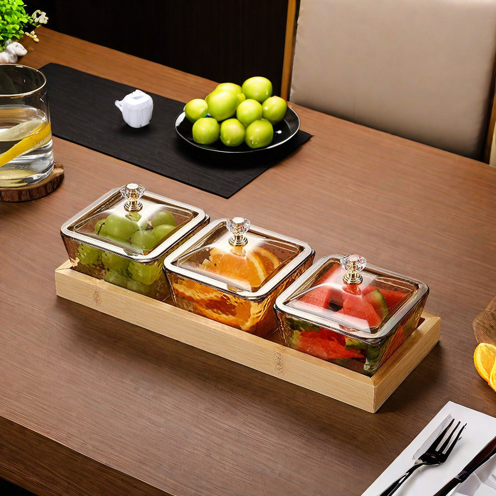 Fruit platter bar ktv snack platter acrylic snack plate melon seed plate divided grids dried fruit plate suit restaurant commercial