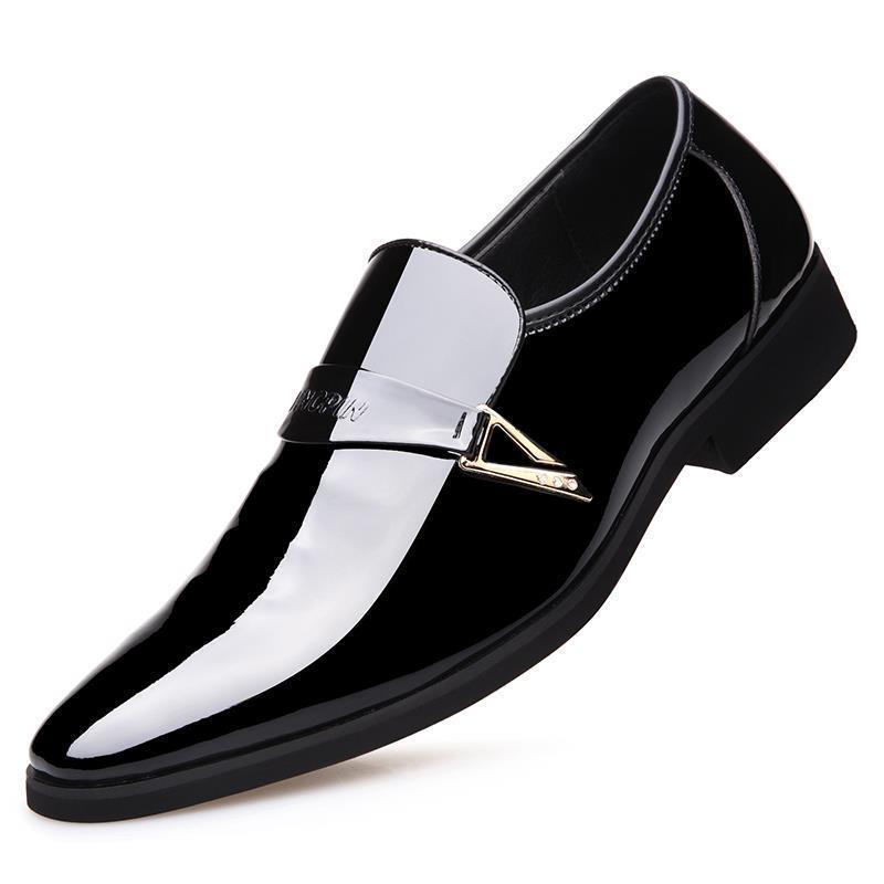 Summernew arrival pointed leather shoes for young men k-style british fashiontrendy men's shoes men's business shoes slip-on casual shoes