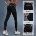 Fashioncontrast color yoga nine-point pants elastic tight running sports fitness pants tummy control butt lift yoga pants d25129