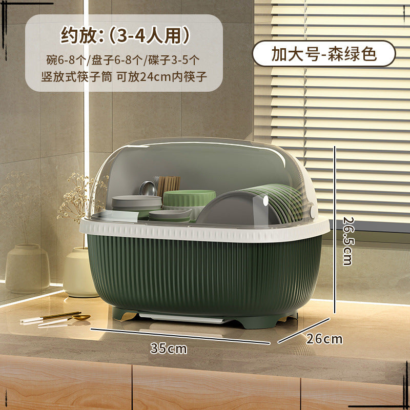 Kitchen tableware storage box extra large small plastic cupboard drawer type drain bowl rack household storage box rack