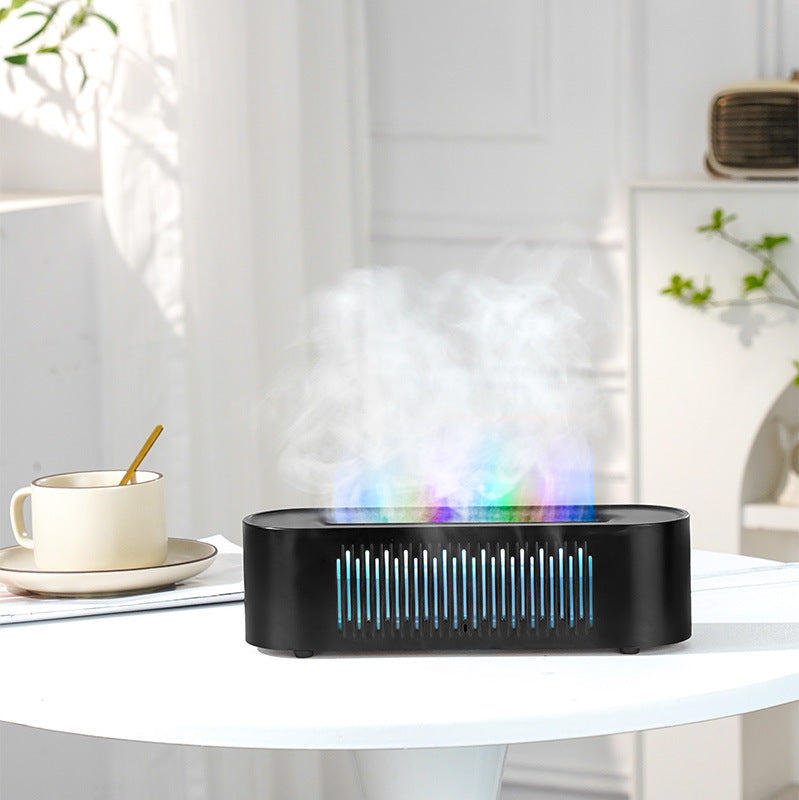 colorful simulated flame aromatherapy machine usb air diffuser ultrasonic essential oil large mist humidifier