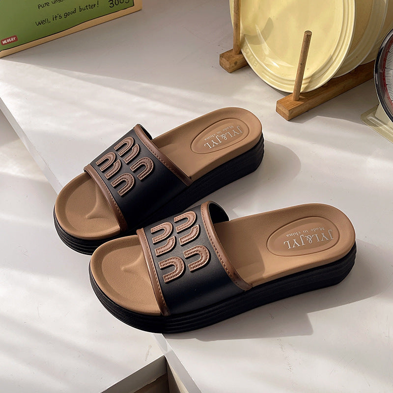Women's flat slippers for summer 2025: new, high-end, soft-soled, retro-style, exquisite one-strap mules for outdoor wear
