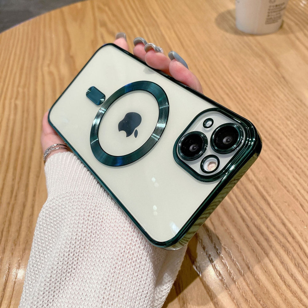 Suitable for iphone 17 electroplated magnetic cd texture lens film 16 phone case apple 15 magnetic full coverage protective case 14
