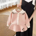 Girls' sweater cardigan set -  autumn new collection - sweet princess style - two-piece bowknot outfit