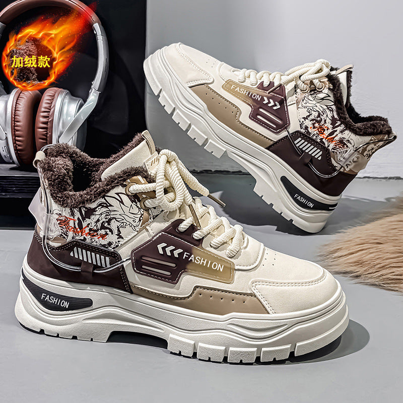 High-top men's shoes winternew arrivalfleece-linedheattech cold-resistant cotton shoes leather men's outdoor non-slipwaterproofworkwear boots