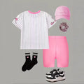 wholesale girls' short-sleeve and shorts sets, fashionable spring, summer, and autumn outfits for girls