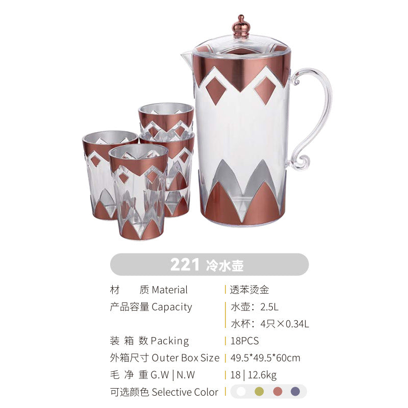 Source factory daily kitchenware european style accessible luxury cold water kettle set for home hotel