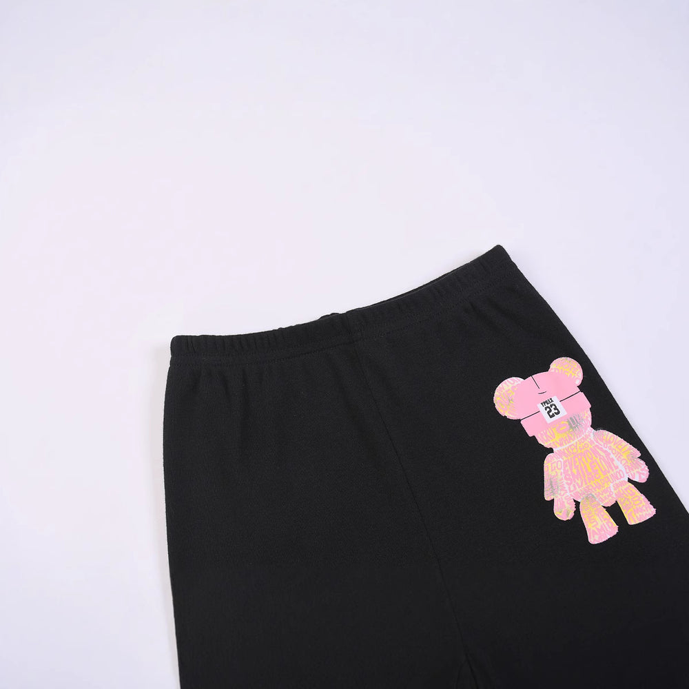 e-commerce product: cute gradient bear short-sleeve and pants set for  and
