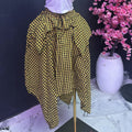 supply, free size, yarn-dyed plaid, double-layered, large swing, loose, asymmetrical, fashionable elastic waist, versatile skirt