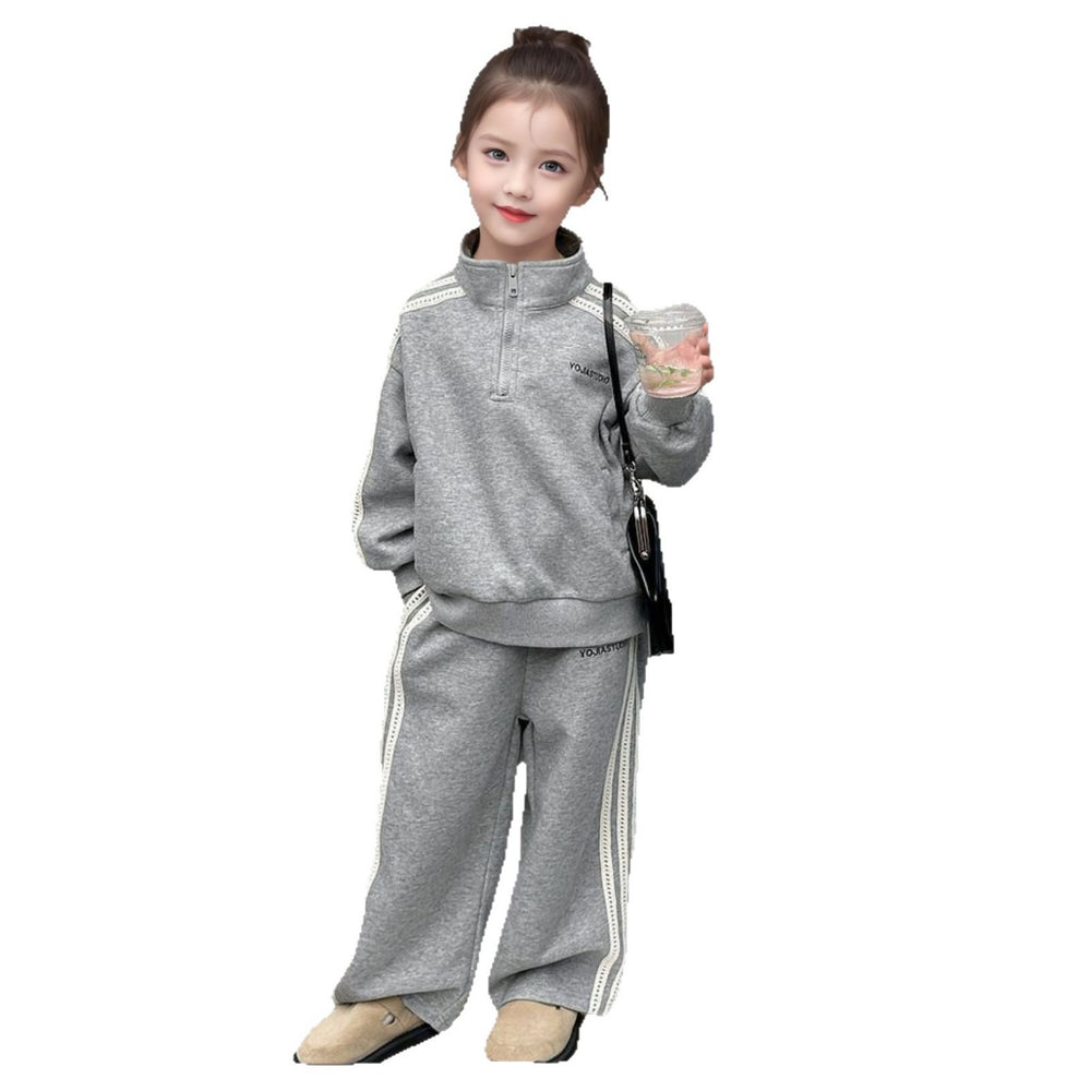 Girls' spring/autumn  outfit set: trendy and stylish activewear for kids - fashionable sweatshirt for mid-to-large children, autumn's hottest korean-inspired children's clothing