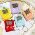 Pocket tetris game console - creative mini electronic game console keychain - nostalgic stress relief toy