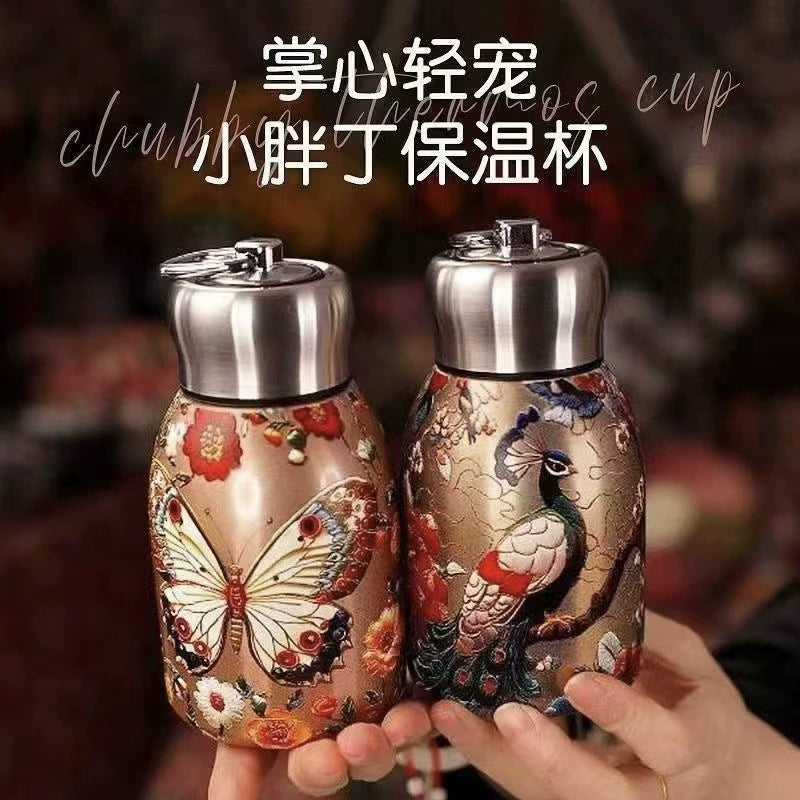 National style mushroom cup little fat stainless steel thermos cup compact mini flap pocket pants cup portable thermos cup wholesale personalized