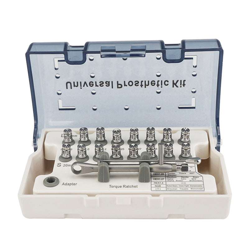 Dental implant repair tool box, color, silver knife head, oral box, Aojutai Korean screwdriver torque