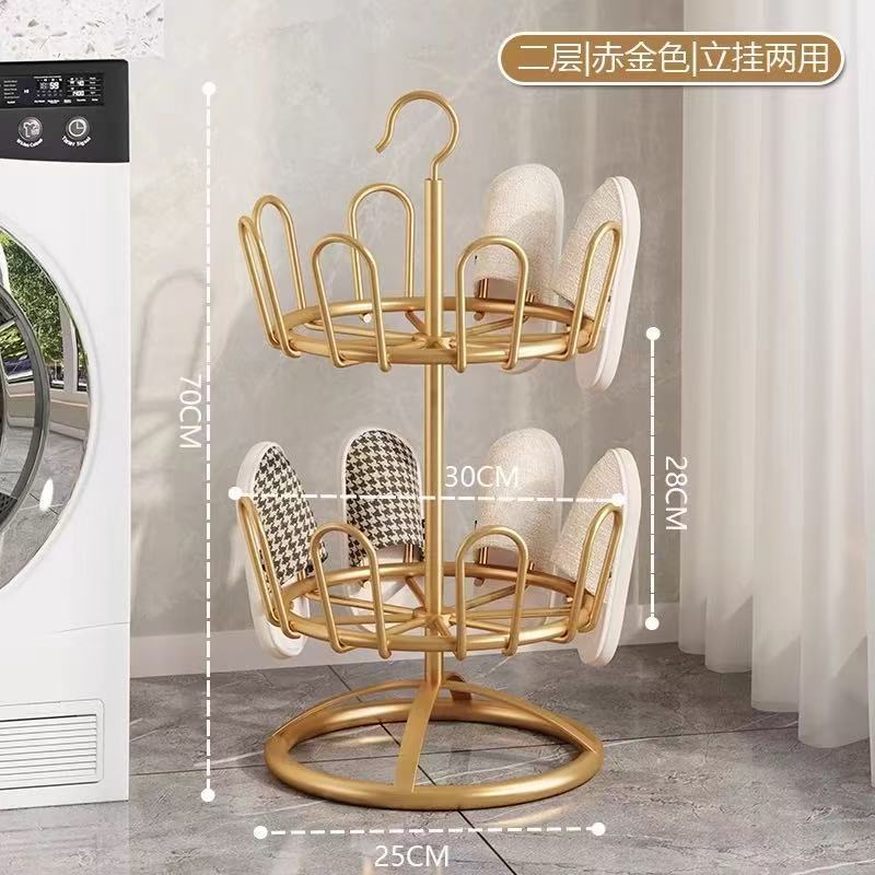 For home shoe drying handy gadget rotate multi-layer floor-standing iron balcony outdoor slipper shoe rack shelf multifunctional drying