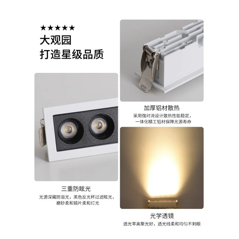 Grille light Recessed headless light Living room lighting Concealed spotlight Downlight line Corridor aisle ceiling light 1