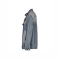 Fashion cross-border  asymmetrical washed denim outwearlooseniche stylesense of designshort lapeltops for women