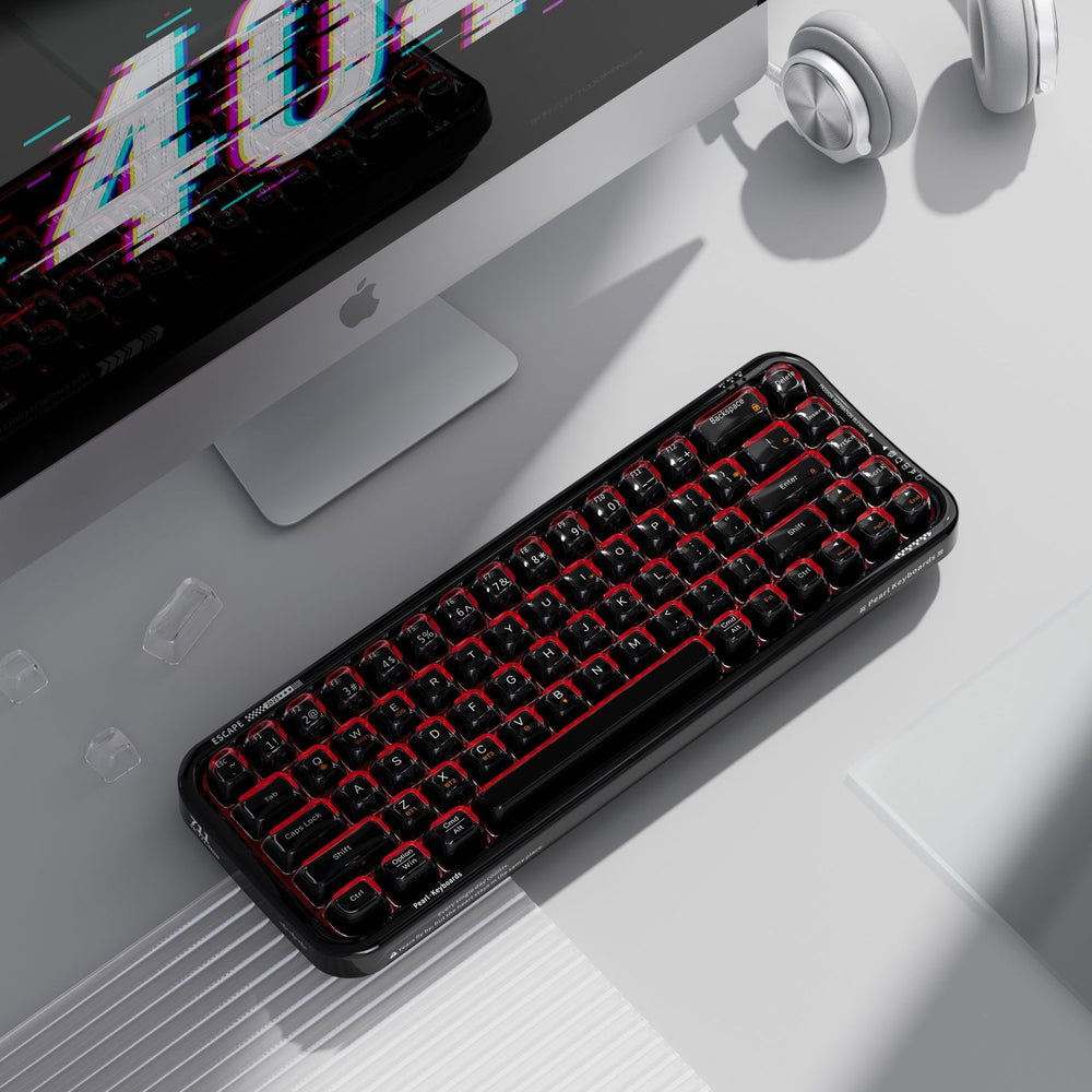 Moffii skyscraper 711 translucent three-mode bluetooth keyboard liquid foundation high-looking rgb girls office wireless