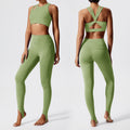European and american cross-border fitness "barely there" butt-lifting yoga set - two-piece, beautiful back, running, outdoor sports, customizable women's activewear