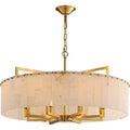 Luxury marble & solid brass living room chandelier - modern minimalist lighting for dining room, bedroom, show home, villa, duplex, and grand hall