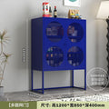 Blue unbounded multi-circular mesh door sideboard