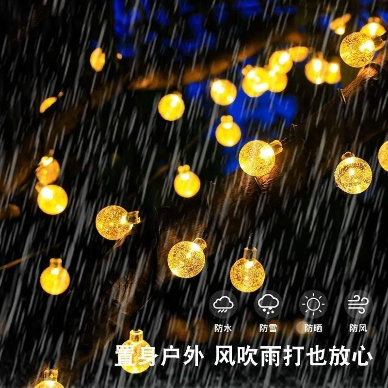 Bubble ball solar light string flashing light string light outdoor camping waterproof garden decorative light LED ambient light super bright